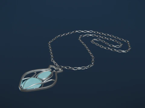Amulet Necklace Low-poly 3D Model