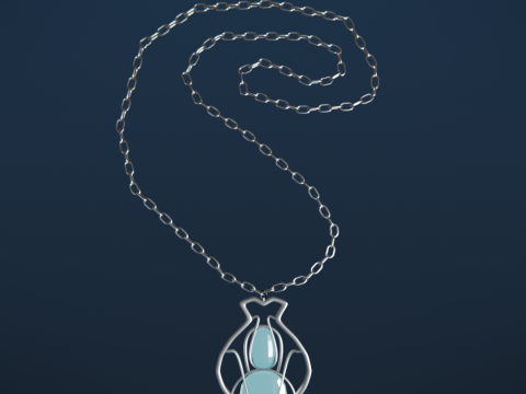 부적 목걸이 로우 폴리 3D 모델