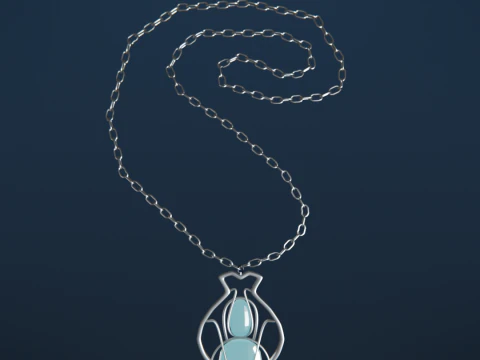 Amulet Necklace Low-poly 3D Model