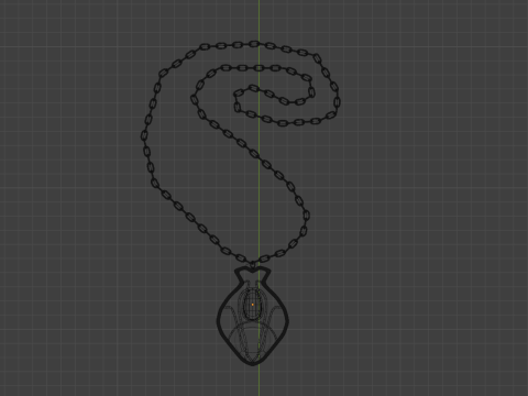 부적 목걸이 로우 폴리 3D 모델