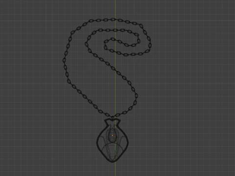 Amulet Necklace Low-poly 3D Model