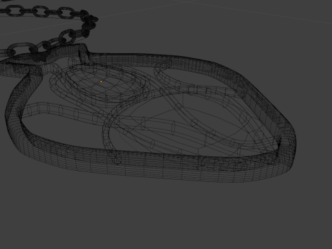 부적 목걸이 로우 폴리 3D 모델