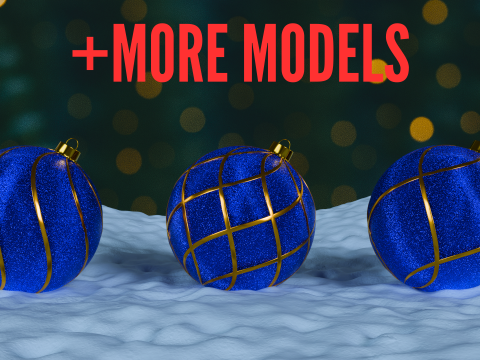 Ornamen Natal Blue BLEND STL Model 3D
