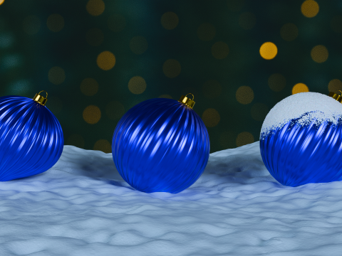 Christmas Ornaments Blue BLEND STL 3D Model