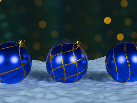 Christmas Ornaments Blue BLEND STL 3D Model