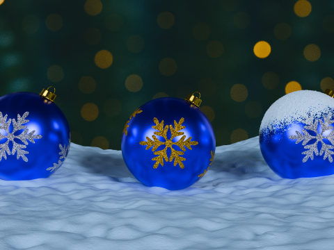 Christmas Ornaments Blue BLEND STL 3D Model