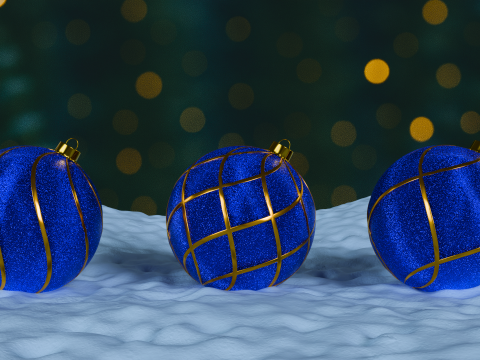 Christmas Ornaments Blue BLEND STL 3D Model