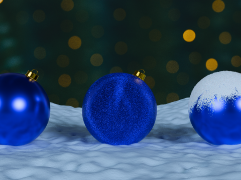 Christmas Ornaments Blue BLEND STL 3D Model