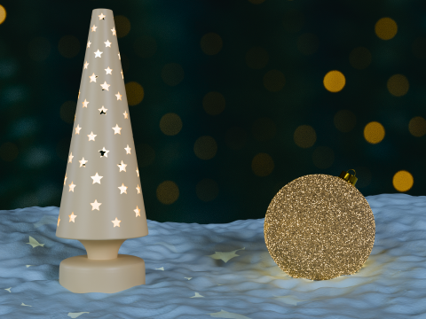 Christmas Ornaments Blue BLEND STL 3D Model