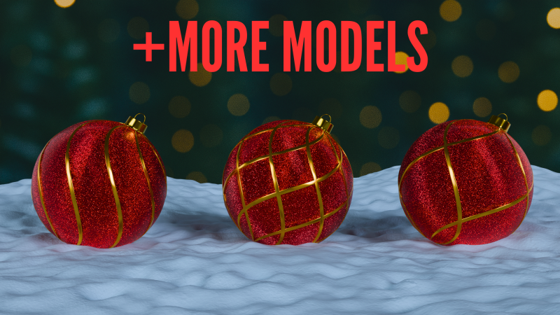 Kerstornamenten Rode BLEND STL 3D Model .c4d .max .obj .3ds .fbx .stl .blend 