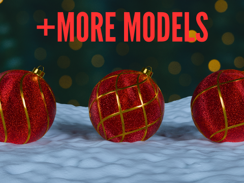 Ornamen Natal Merah BLEND STL Model 3D