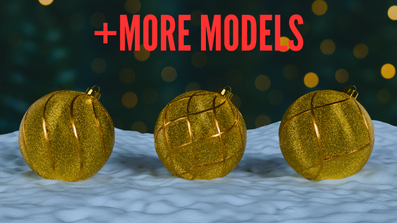 3D Різдвяні прикраси Yellow BLEND STL модель 3D Модель .c4d .max .obj .3ds .fbx .stl .blend