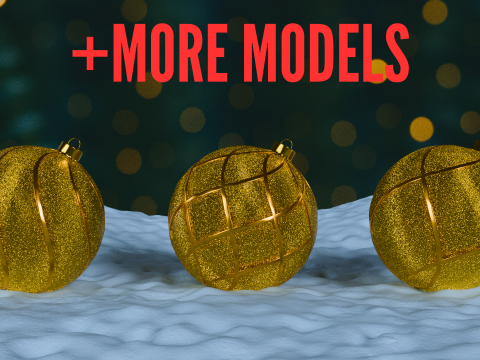 Ornamen Natal 3D model BLEND STL Kuning Model 3D