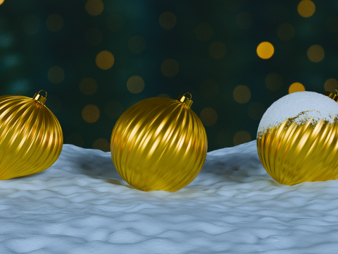 3D Різдвяні прикраси Yellow BLEND STL модель 3D Модель