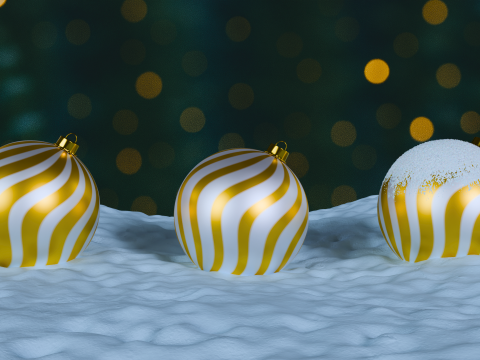 3D Різдвяні прикраси Yellow BLEND STL модель 3D Модель