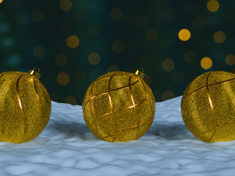 3D Різдвяні прикраси Yellow BLEND STL модель 3D Модель