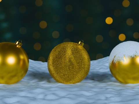 3D Різдвяні прикраси Yellow BLEND STL модель 3D Модель