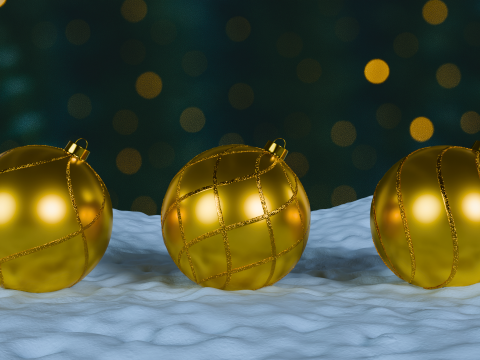 3D Різдвяні прикраси Yellow BLEND STL модель 3D Модель