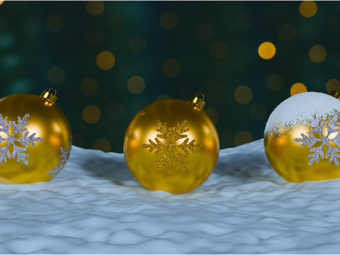 3D Різдвяні прикраси Yellow BLEND STL модель 3D Модель