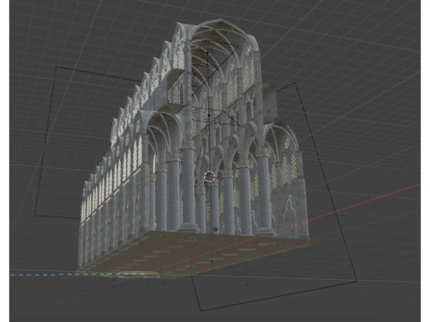 Gothic Cathedral Interior High Detail 3D Model