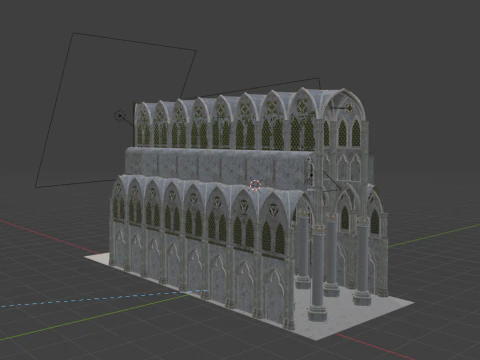 Gothic Cathedral Interior High Detail 3D Model
