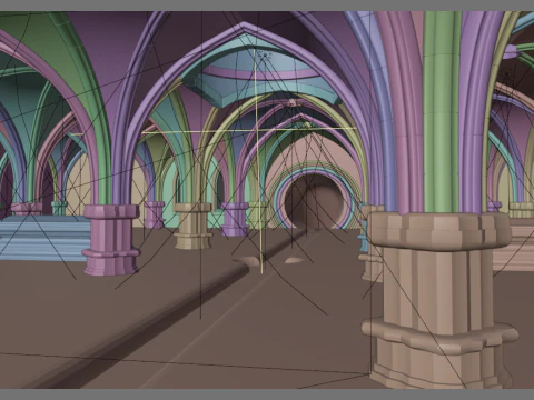 Gothic Underground Environment 3D Model