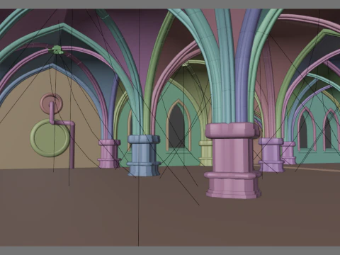 Gothic Underground Environment 3D Model