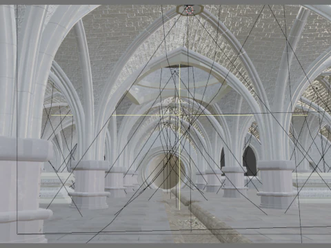 Gothic Underground Environment 3D Model