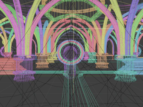 Gothic Underground Environment 3D Model