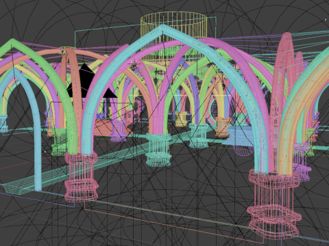 Gotyckie środowisko podziemne Model 3D