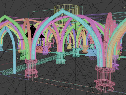 Gothic Underground Environment 3D Model