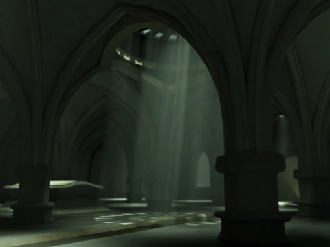 Gothic Underground Environment 3D Model