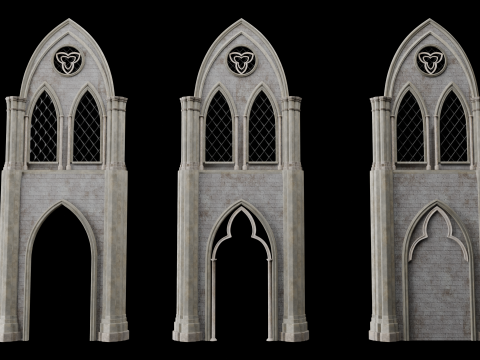 Готический модульный комплект 3D Модель