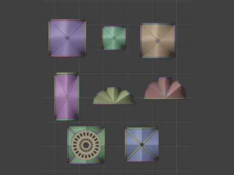 Готический модульный комплект 3D Модель