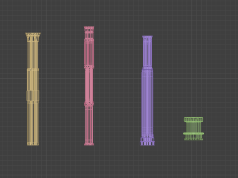 Готический модульный комплект 3D Модель