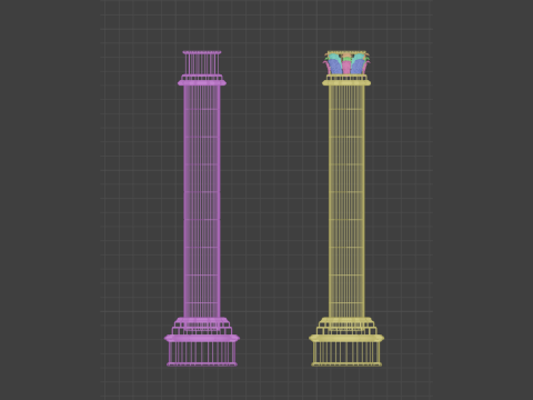 Готический модульный комплект 3D Модель