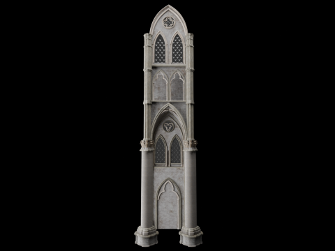 Gothic Modular Walls 3D Model