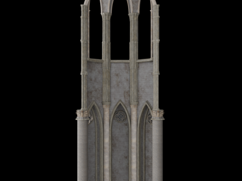 Gothic Modular Walls 3D Model