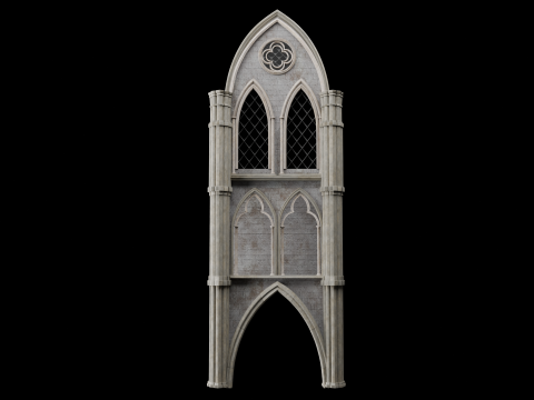 Gothic Modular Walls 3D Model