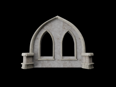Gothic Modular Walls 3D Model