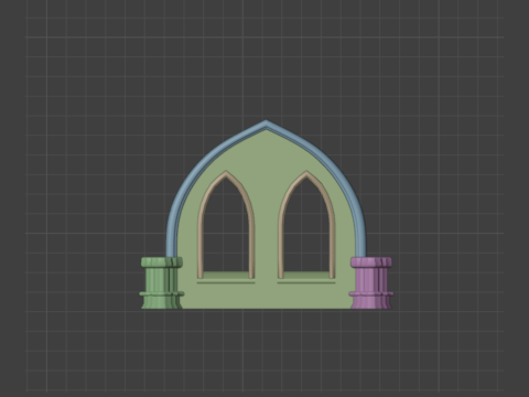 Gothic Modular Walls 3D Model