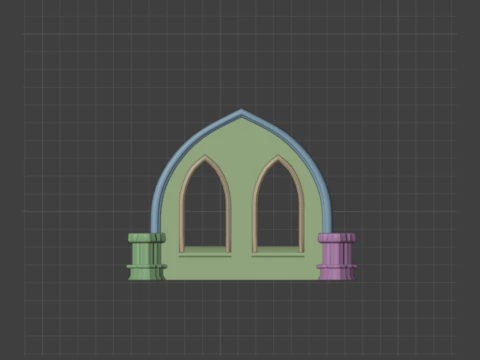 Gothic Modular Walls 3D Model