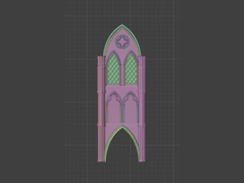 Gothic Modular Walls 3D Model