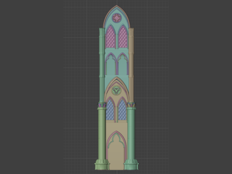 Gothic Modular Walls 3D Model