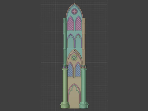 Gothic Modular Walls 3D Model