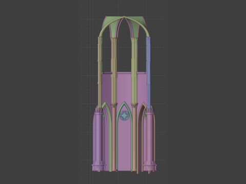 Gothic Modular Walls 3D Model