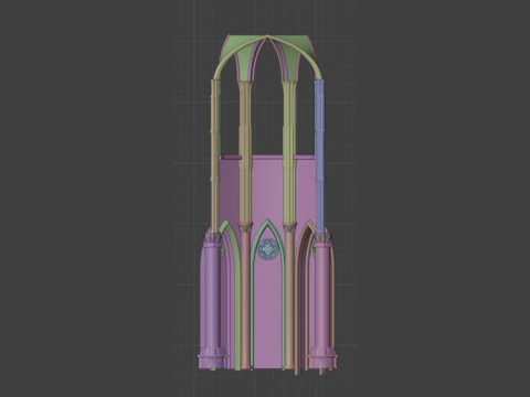 Gothic Modular Walls 3D Model