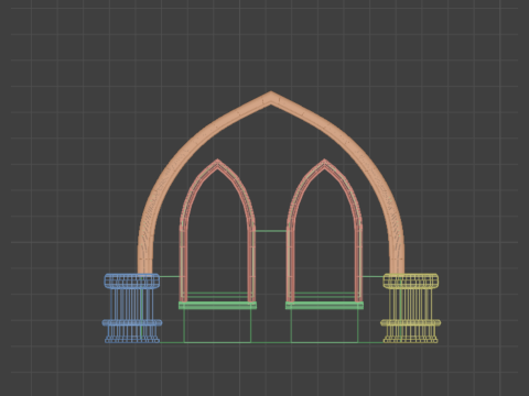Gothic Modular Walls 3D Model