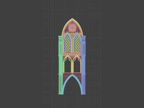 Gothic Modular Walls 3D Model