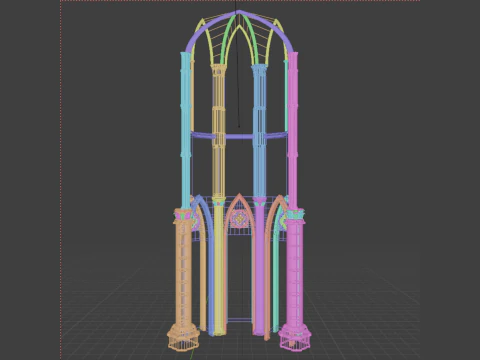 Gothic Modular Walls 3D Model